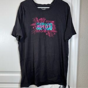 Hurley Black Graphic Tropical Shirt Size XL EUC #5850